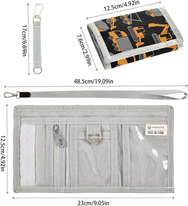 Krafig Construction Vehicle Kids Wallets for Boys Girls, Toddler Trifold Wallet for Boys, Novelty Wallet for Childrens, Coin Case Card Pocket Money Organizer for Teens Youth Men Teenager - Image 3